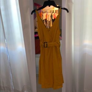 mustard wrap dress